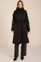 Women's water-repellent hooded raincoat with adjustable drawcord waist and patch pockets
