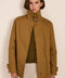 women's twill jacket with buckle collar.