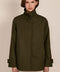 women's twill jacket with buckle collar.