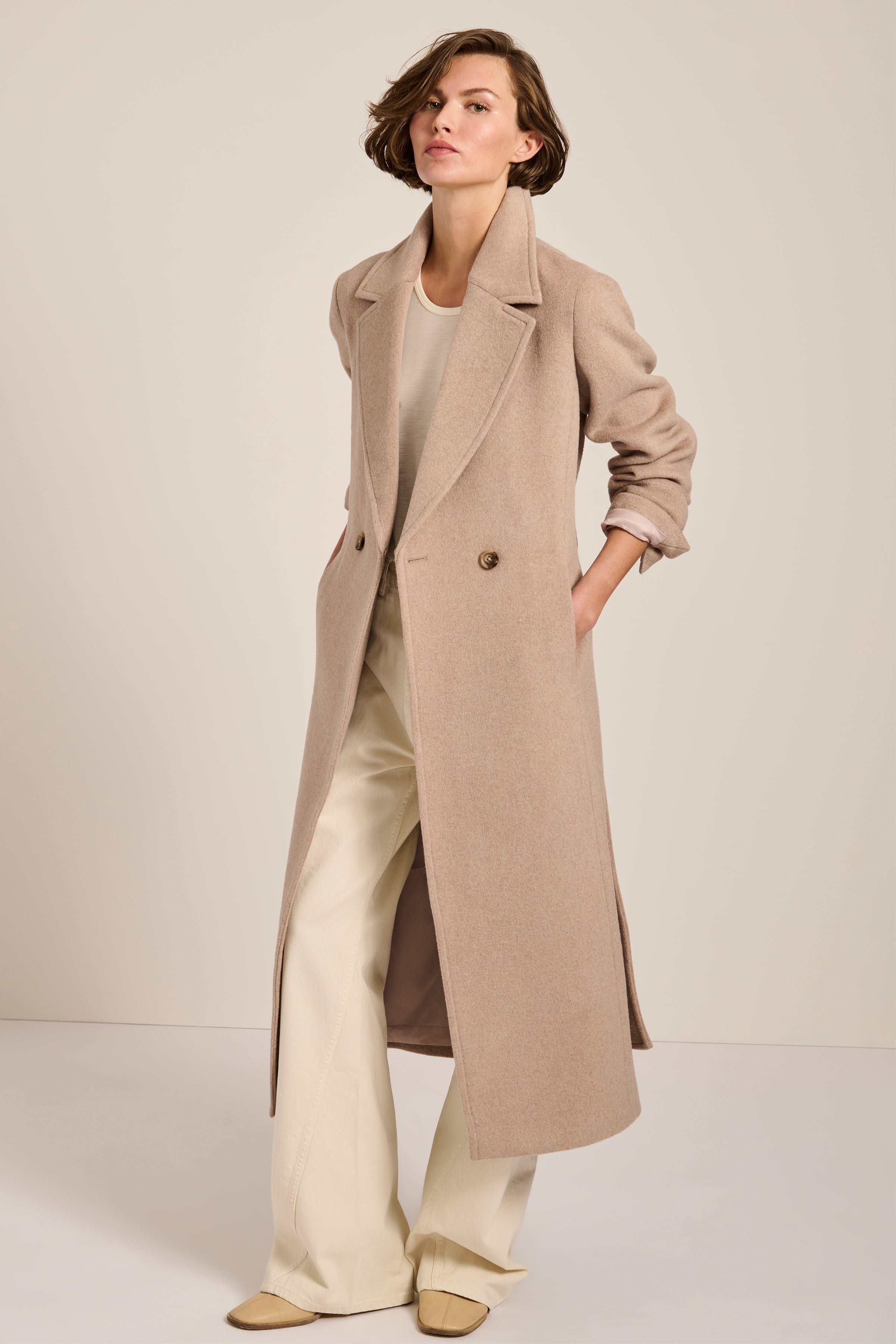 Genevieve Faux Fur Collar Belted Coat – Bernardo