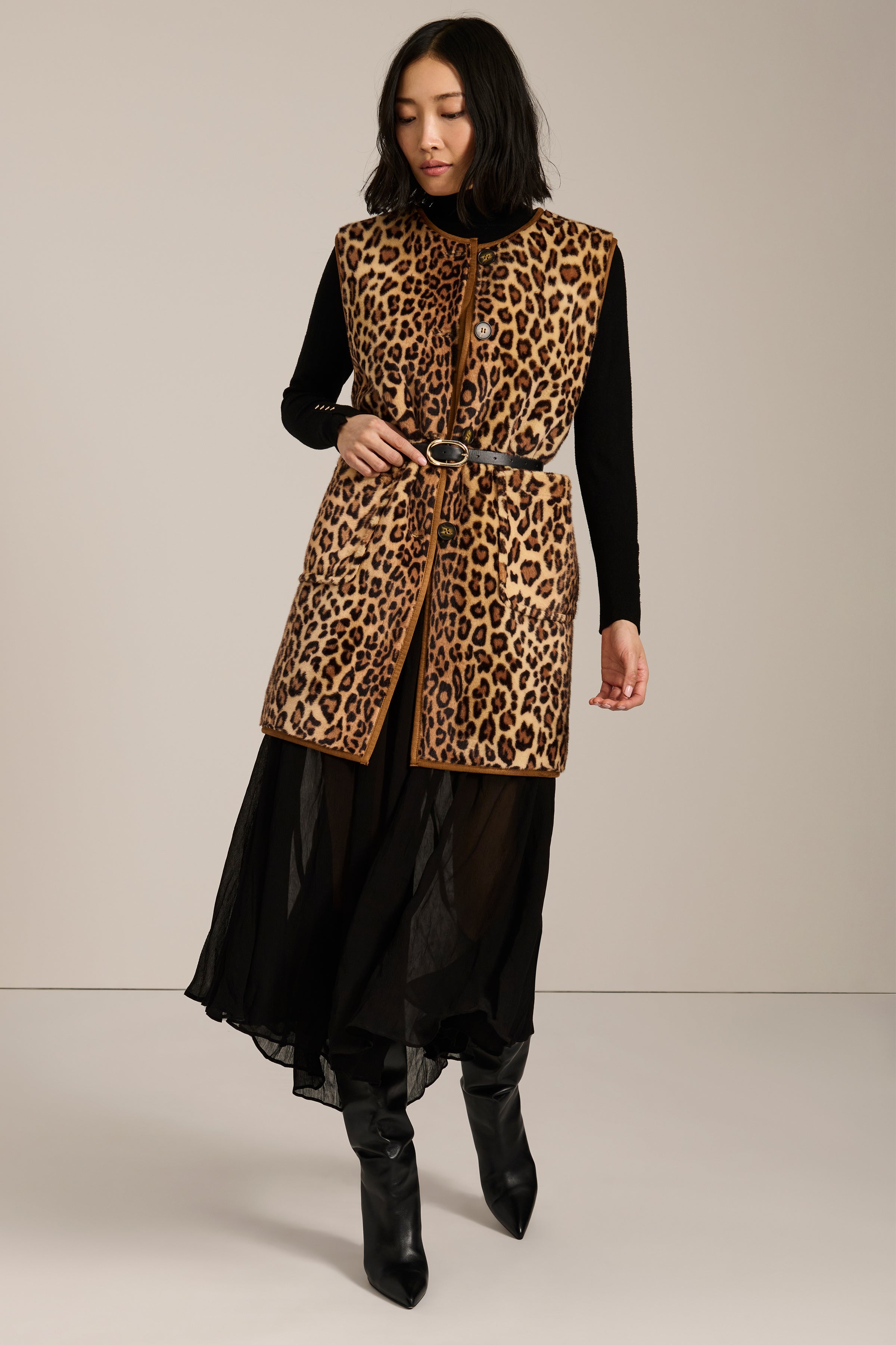 Dakota Leopard Print Long Vest – Bernardo