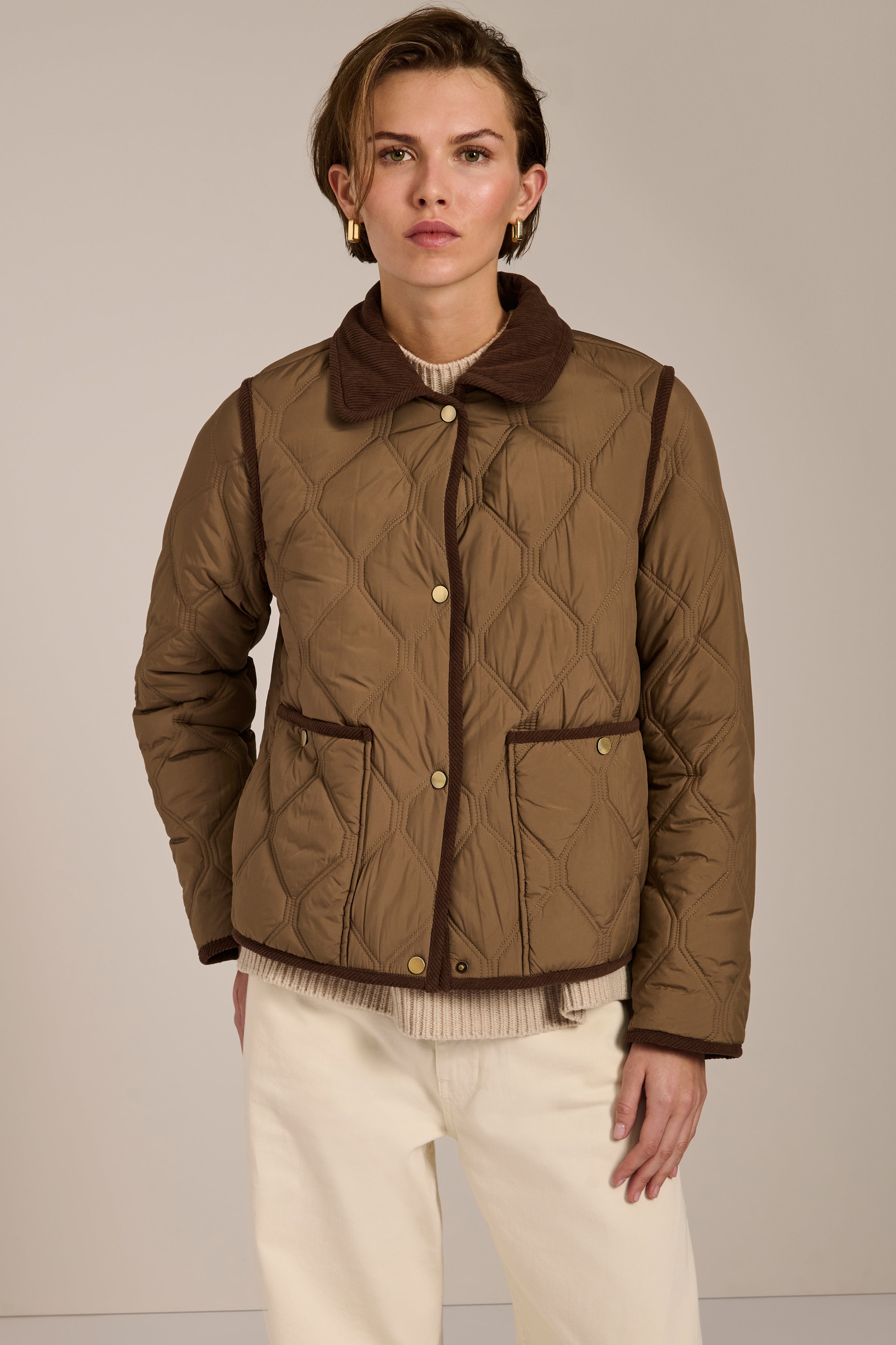 Hudson Corduroy Collar Quilted Jacket – Bernardo