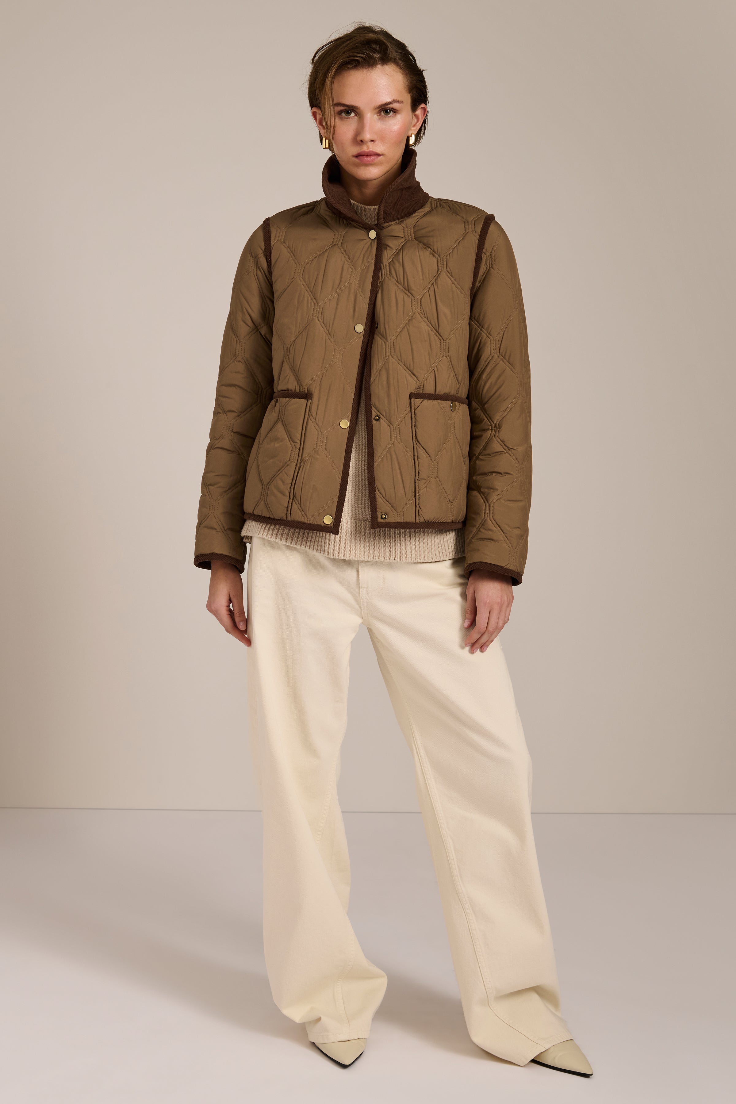 Hudson Corduroy Collar Quilted Jacket – Bernardo