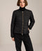 Lightweight packable quilted jacket with crew neckline, recycled insulation and zippered pockets.