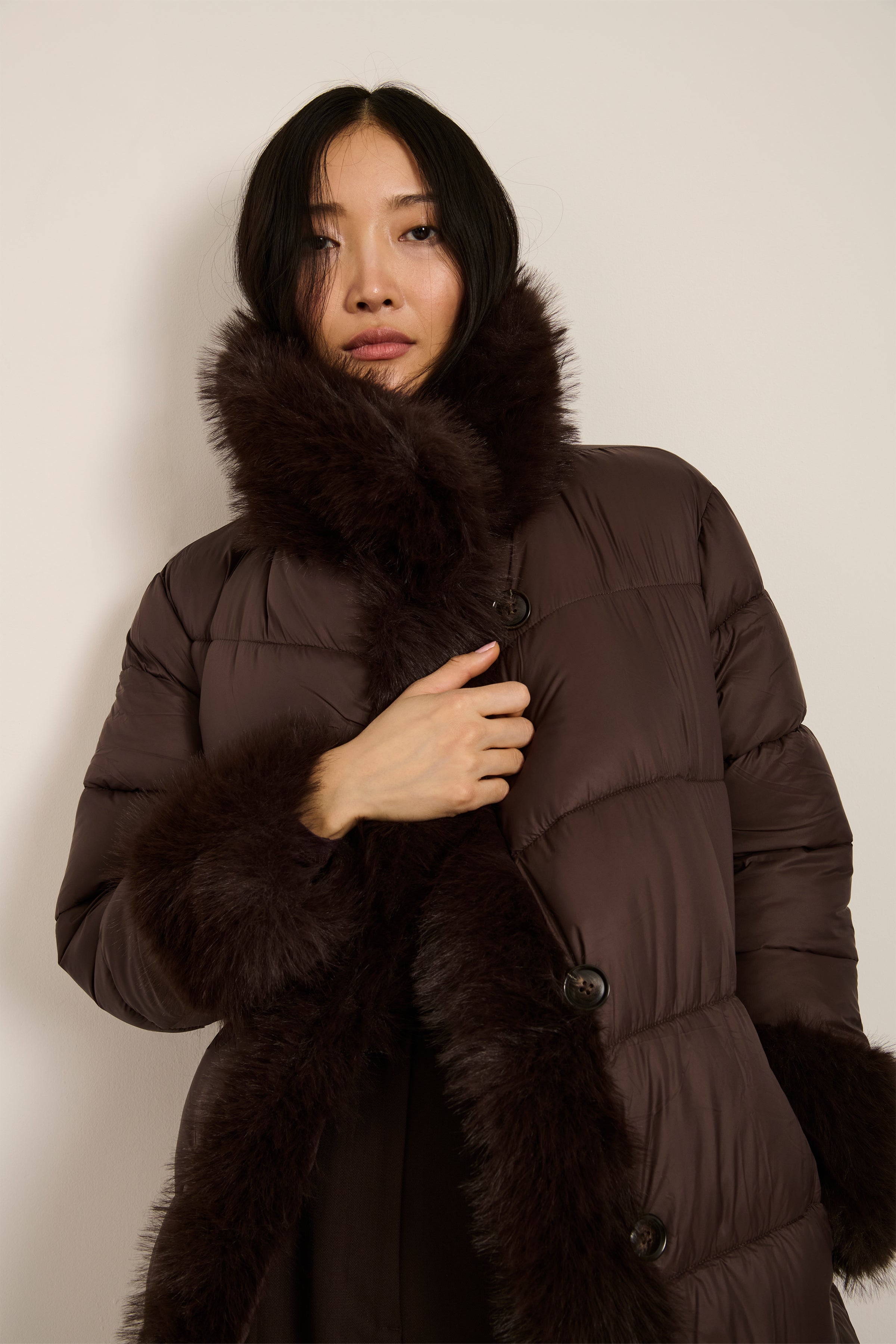 Vivienne Faux Fur Trim Puffer Coat – Bernardo