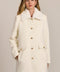 women's wool coat featuring a removable faux fur collar, gold-tone button-front closure and flap pockets.