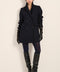 Women's double-breasted blazer coat with tailored lapels and mid-thigh silhouette.