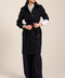 Women's gingham belted coat with tailored silhouette and removable waist belt in brown