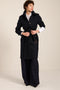 Women's gingham belted coat with tailored silhouette and removable waist belt in brown
