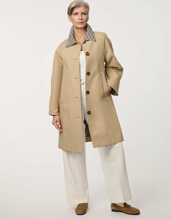Kingsley Plaid Collar Trench