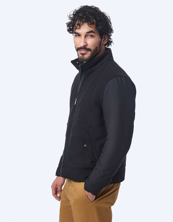 men's modern jacket is both warm and comfortable. A sleek design for day or night.