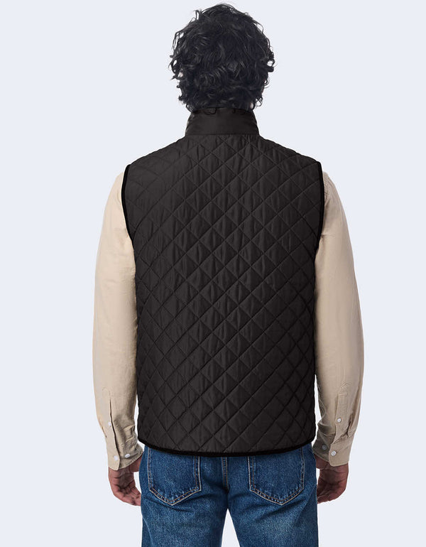 classic black quilted vest for men with eco insulation and water resistant features for all seasons