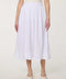 Women's white lightweight textured midi skirt 