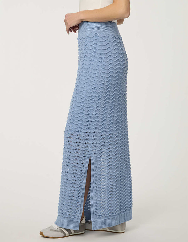 Wave Knit Midi Skirt