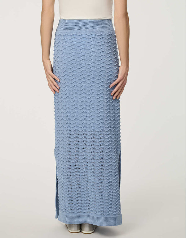 Wave Knit Midi Skirt