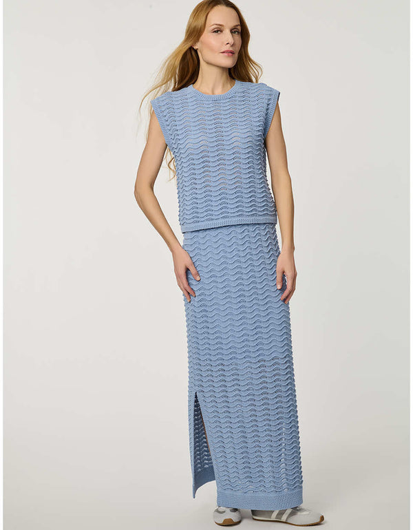 Wave Knit Midi Skirt