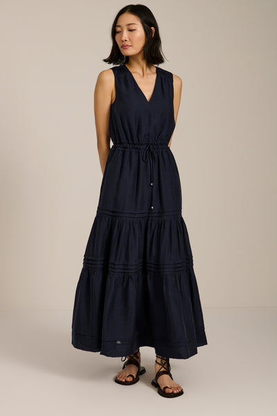 pleated tiered dress Pleated Maxi Tank Dress
