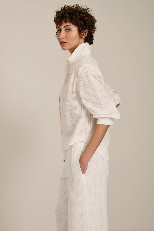 Balloon Sleeve Button Up Shirt