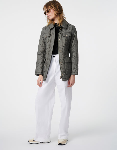 Belted Urban Safari Jacket for Women - Pale Olive - Bernardo