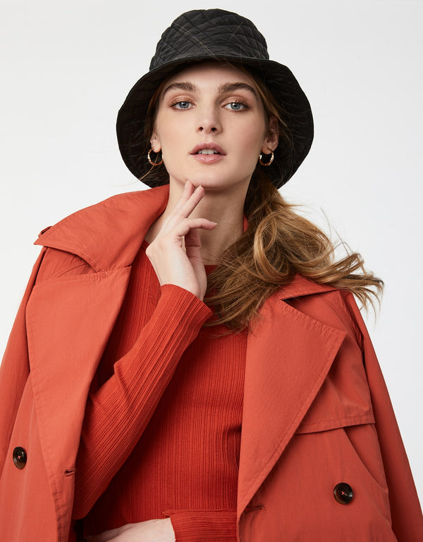fashionable clothing for women during spring and winter is this lightweight pink orange long trench coat in classic fit