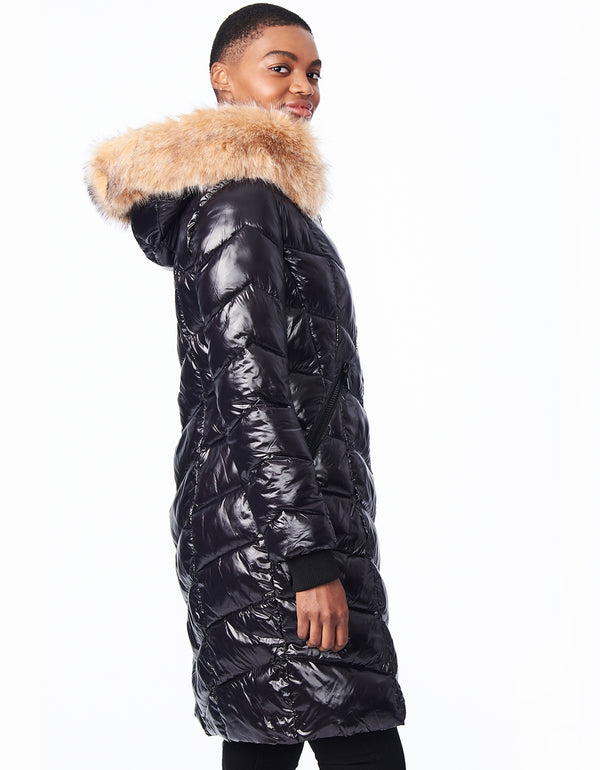 shop online fantastic and regal puffer coat for women with two way zip front and zip pockets
