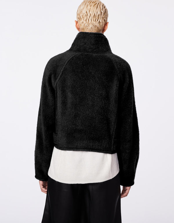 comfortable ladies winter jacket for sale in black cozy fur design made by Bernardo Fashion