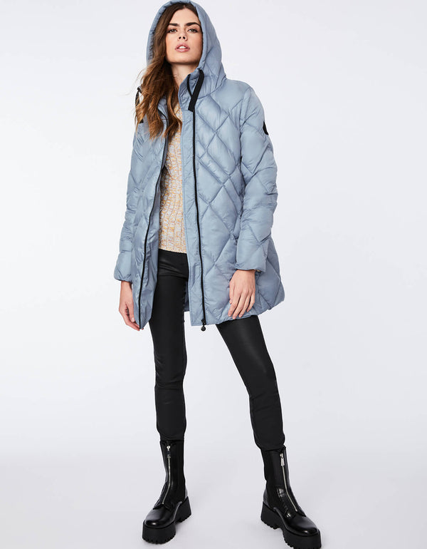 best affordable winter jackets for women in color blue made by an ethical online clothing store
