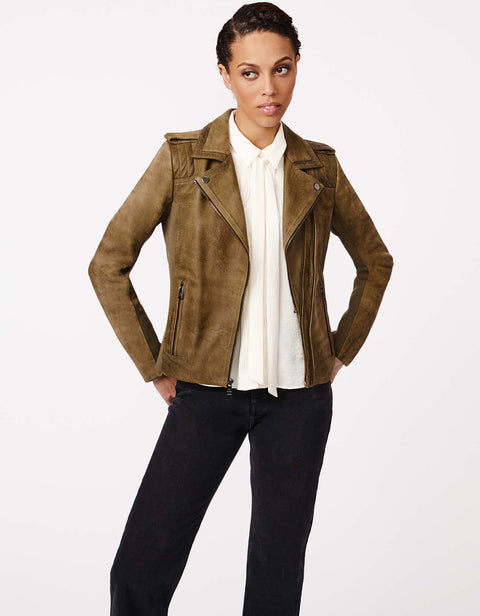 shop online this slim fit moto jacket made of 100 percent leather for your fall fashion 