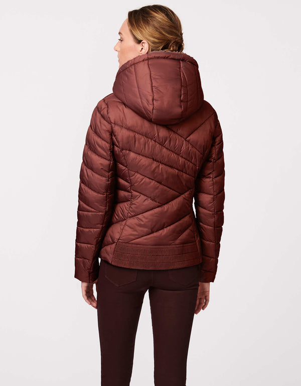 buy winter wear online soft and lightweight athleisure jacket for women in brown color at Bernardo Fashions