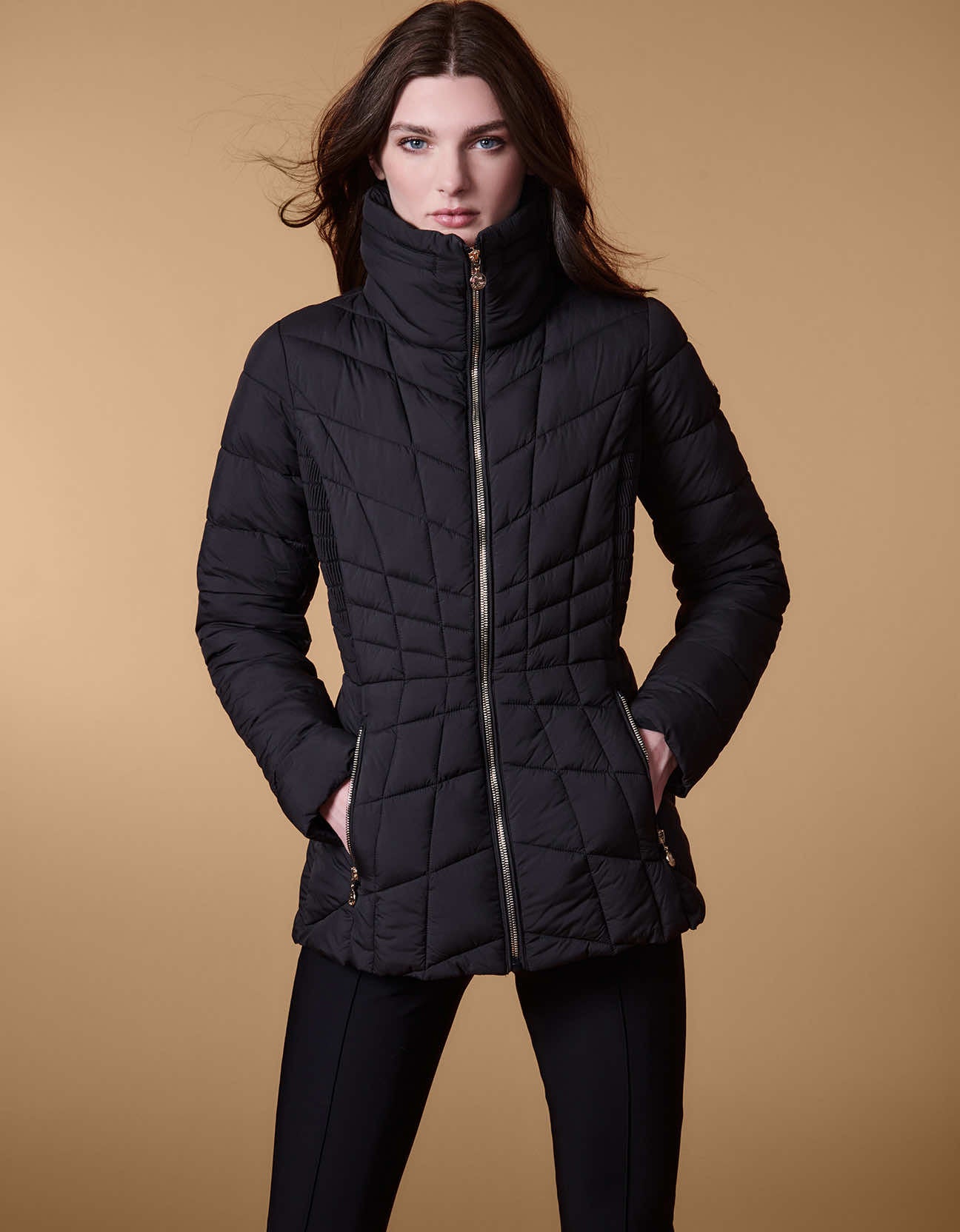 Black womens puffer jacket Clearance