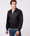 stay warm in a quilted mens puffer jacket for winter in black with EcoPlume insulation made by a sustainable outerwear brand