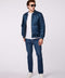 stay warm in a quilted mens puffer jacket for winter in blue teal wing with EcoPlume insulation