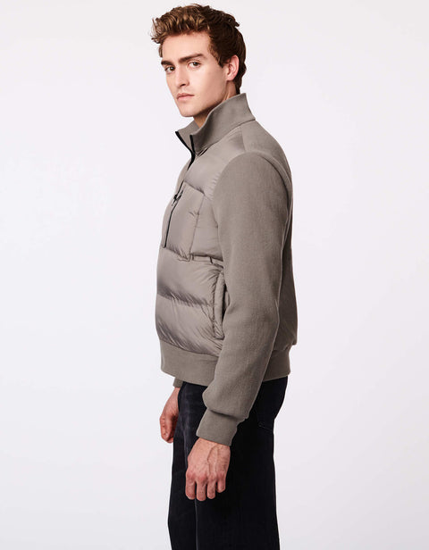 grey puffer jacket as mens outerwear for fall and winter 