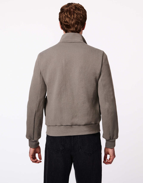 sustainable clothing brand Bernardo Fashions offers mens puffer jacket in grey with environmentally friendly filler 
