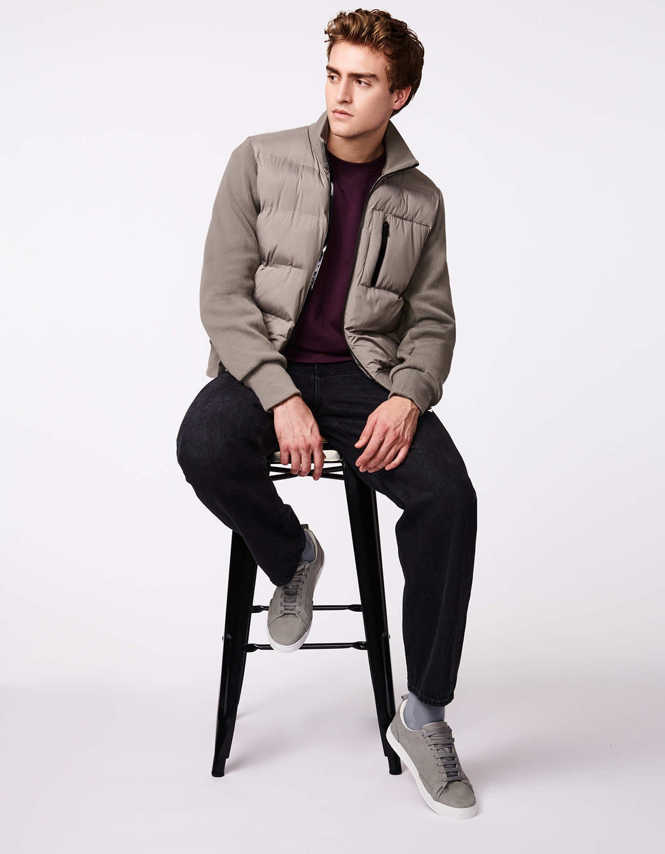 s Knit Mix Puffer Jacket