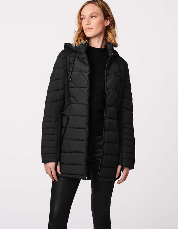 cruelty free black padded jacket for women living in continental united states and canada