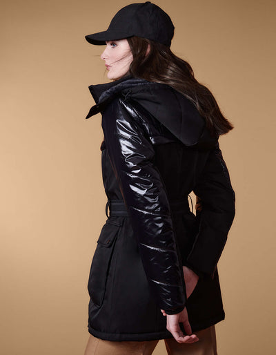 Women's Slim Fit Multiplex Puffer Jacket - Black - Bernardo
