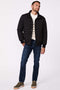mens classic puffer jacket for everyday use with button closures funnel collar and Ecoplume sustainable filler