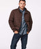 mens classic puffer jacket for everyday use with button closures funnel collar and Ecoplume sustainable filler