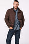 mens classic puffer jacket for everyday use with button closures funnel collar and Ecoplume sustainable filler