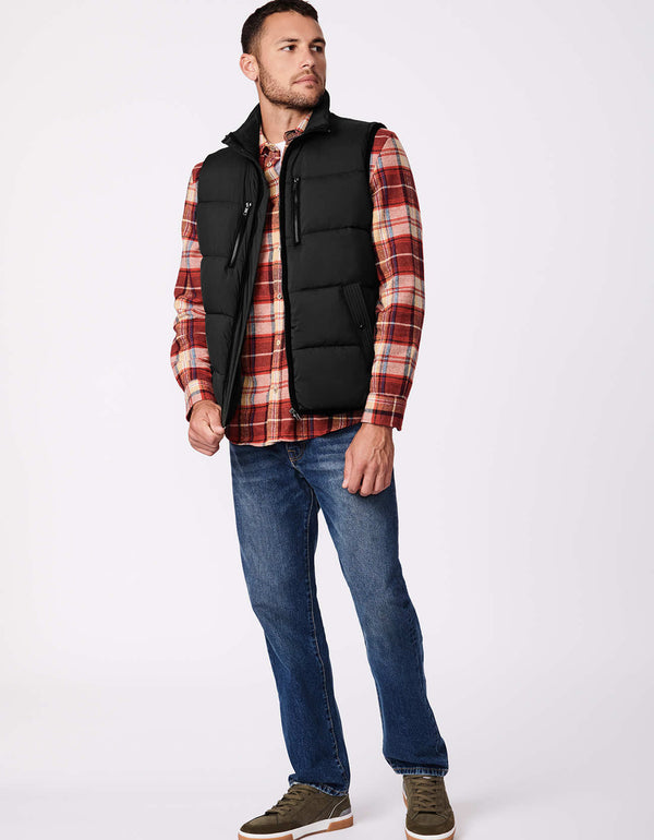 mens classic fit comfortable quilted warm good quality layerable zip off puffer vest  bernardo