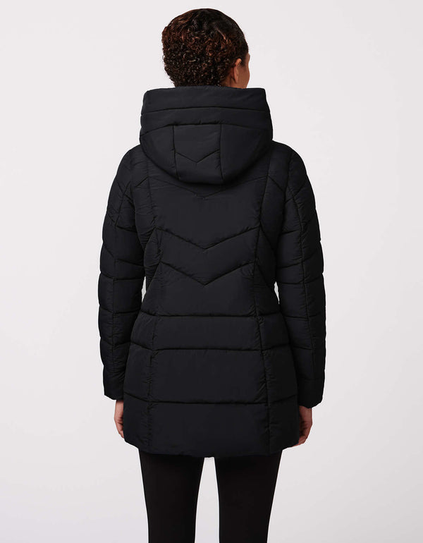 buy fashionable clothing for women from Bernardo Fashions that offer this black quilted puffer jacket