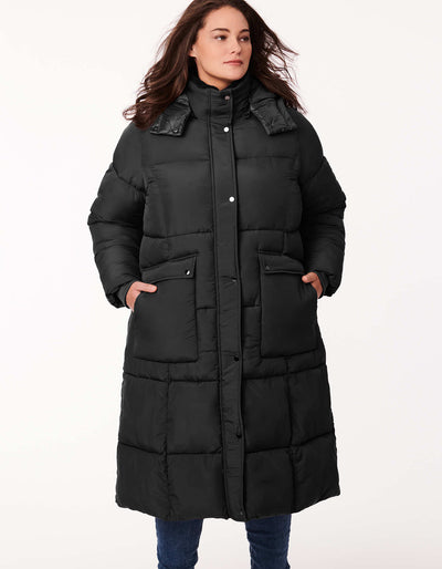 Long Black Puffer Coat Women - Size - Bernardo