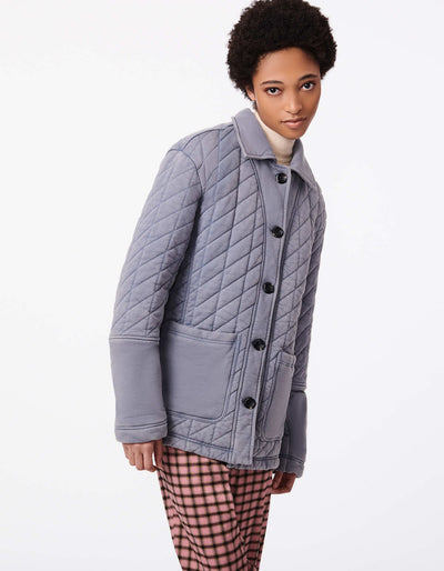 Bernie Quilted Cotton French Terry Jacket in Dusty Blue at Nordstrom, Size X-Large Bernie Quilted Cotton French Terry Jacket in Dusty Blue at Nordstrom, Size X-Large