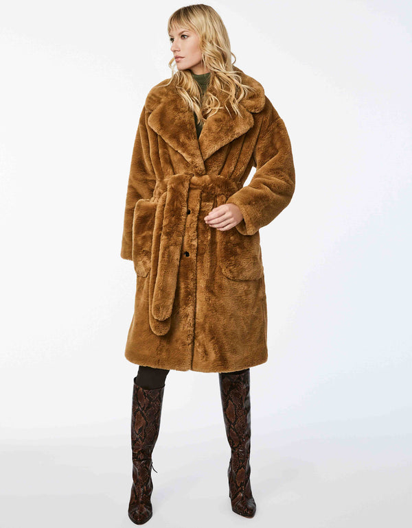 Faux Fur Teddy Trench Coat Knee Length Coat Chic Enough For Winter Fashion