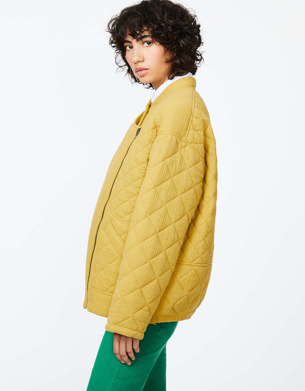 womens outerwear yellow car jacket that are cozy with a classic fit and up to the hips length