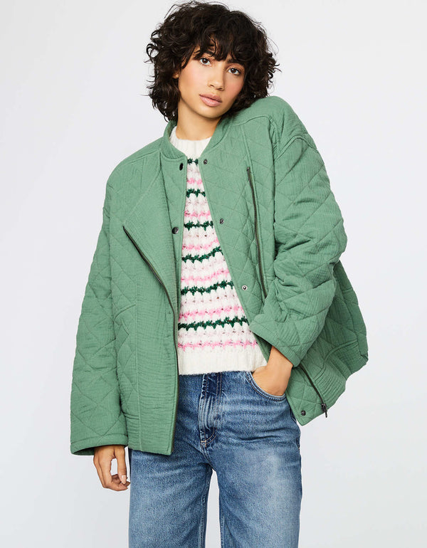 fashionable car jackets in green as outerwear during spring and winter