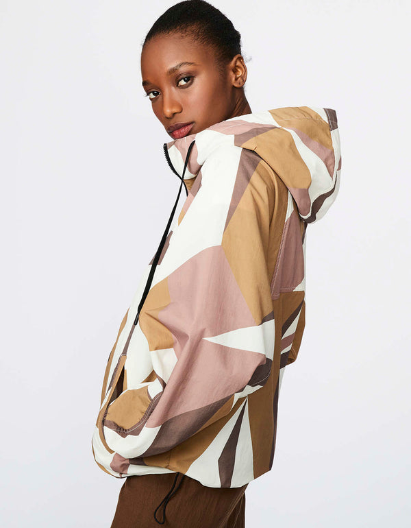 mid length windward abstract shell jacket with roomy fit for all weather wear