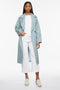 long belted raincoat for women with trench coat design and houndstooth print
