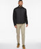 mens eco friendly puffer jacket in black with soft waterproof sleeves